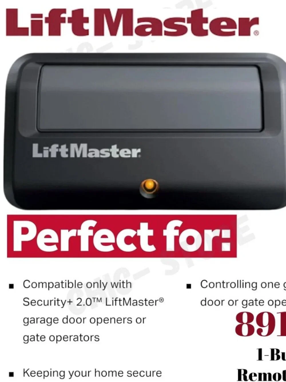 891LM LiftMaster 1 Button Remote Control Transmitter Garage - Picture 6 of 7